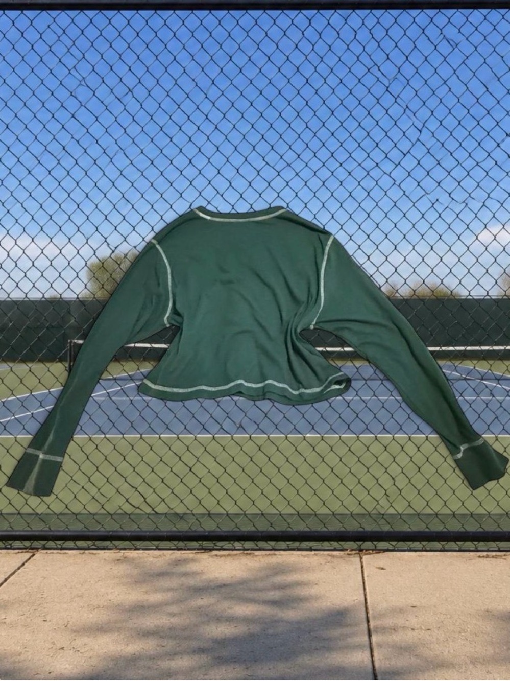 wild fable Forest Green Crewneck long sleeve  with Contrast Stitching